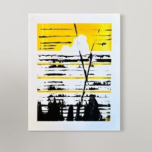 Original Abstract Painting "Western" 11x14 on Yupo Paper